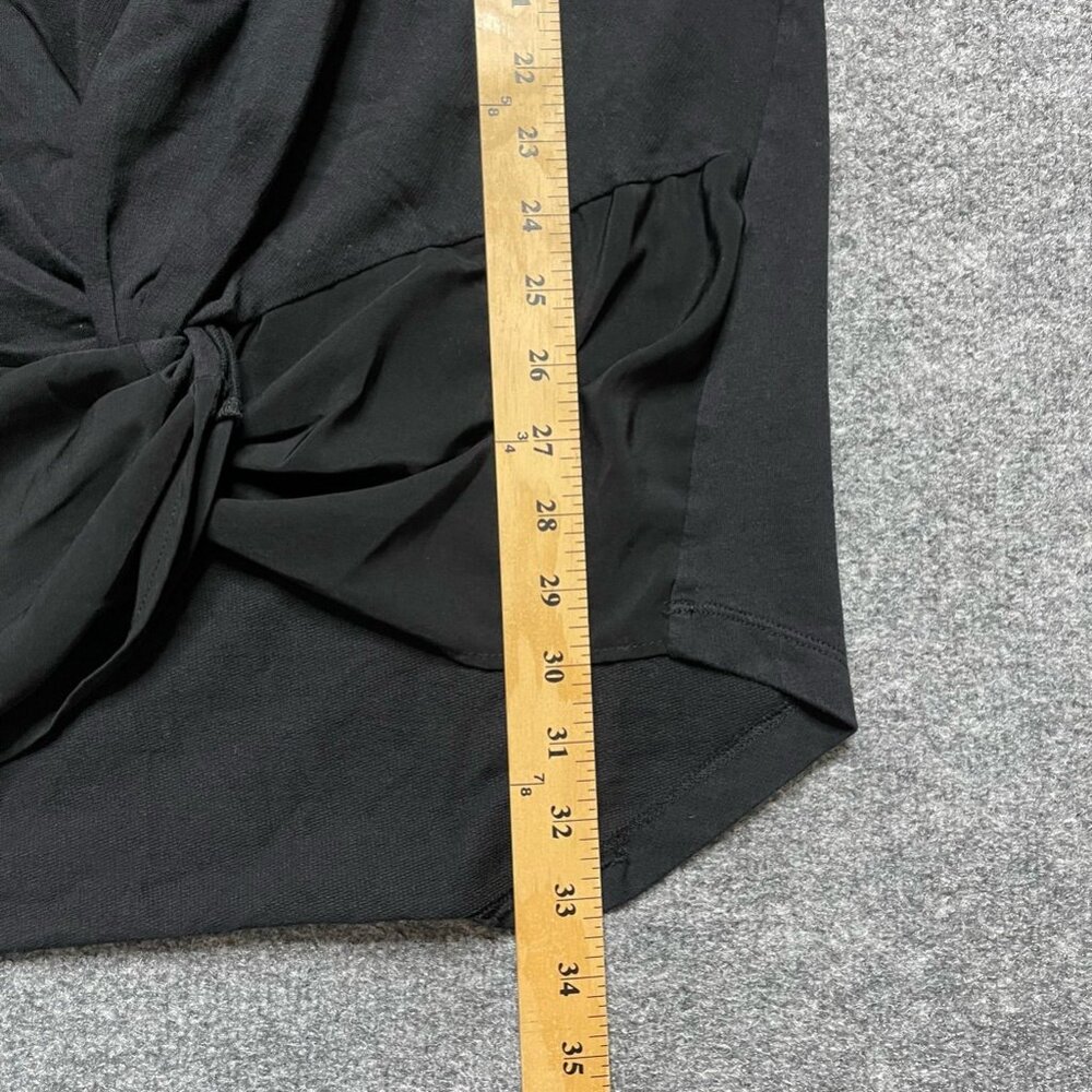 Zara Trafaluc Womens T Shirt Dress Black Twist Front Mini Crew Neck 3/4 Sleeve S - Picture 7 of 7